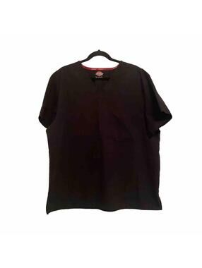 Dickies Black Scrub Top XL Unisex Nurse Medical Caregiver Work Shirt